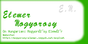 elemer mogyorosy business card